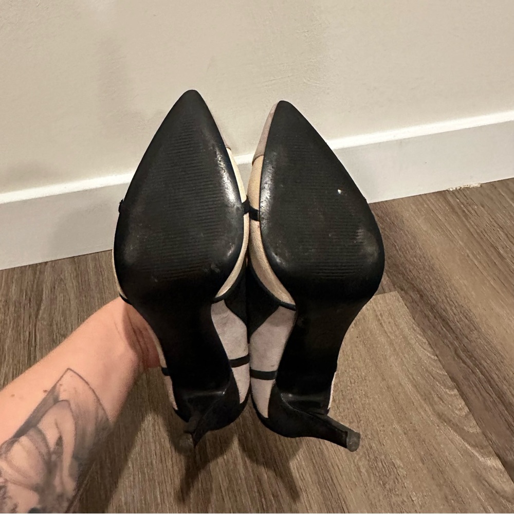 Nine West The Rocks Black, Cream and Gray Suede Heels - Picture 12 of 15
